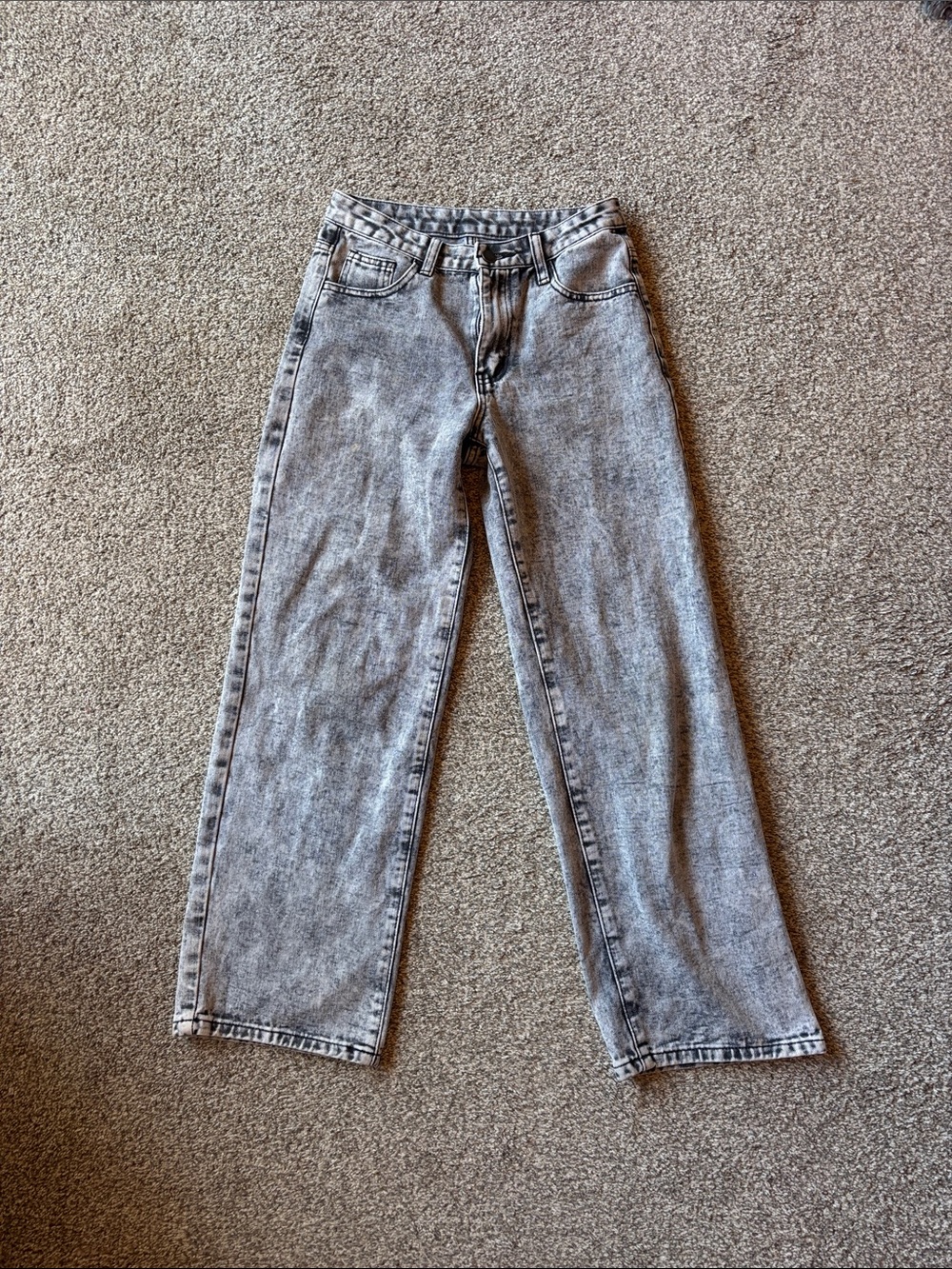 Youth 14Y Grey Acid Wash Jeans